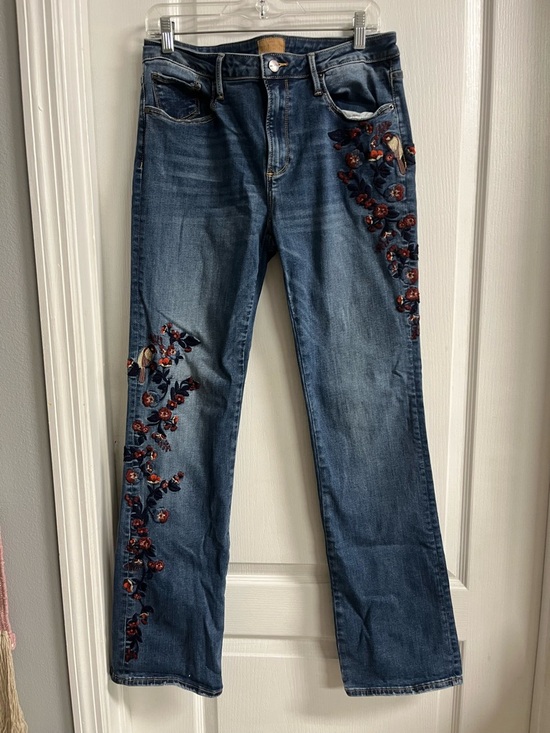 DRIFTWOOD Denim - DRIFTWOOD Dark Blue Straight-Leg Jeans with Floral Embroidery